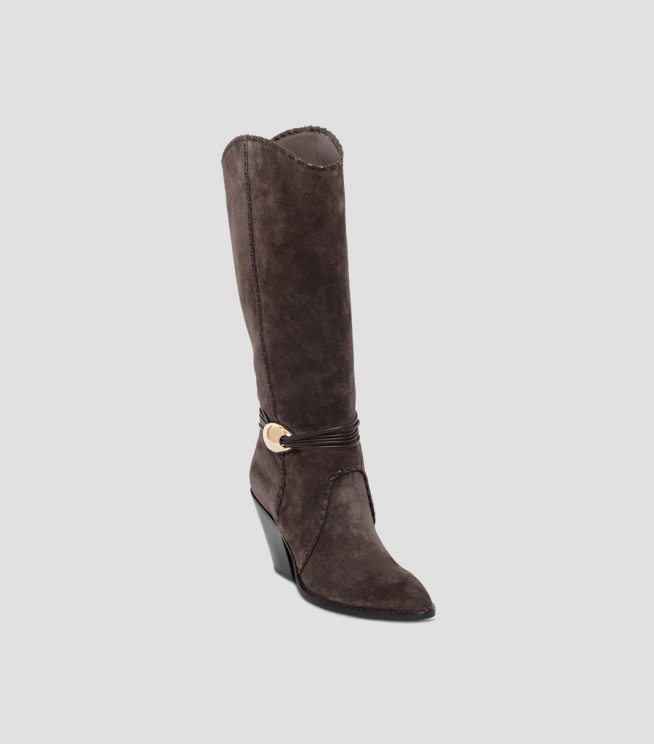 Botas largas Jody en piel con tacon medio cuadrado Mujer